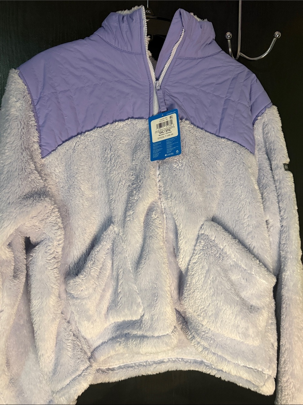 Columbia Lavender Quilted Yoke Sherpa Half-Zip